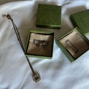Gucci necklace and earrings